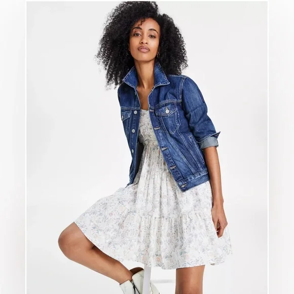 LUCKY BRAND Cotton Denim Trucker Jacket - Picture 1 of 15